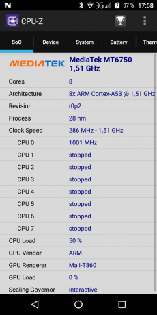 Vernee M6. CPU-Z "