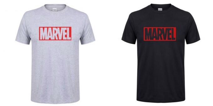 Marškinėliai su Marvel logotipu