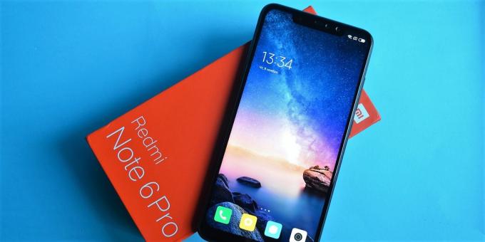 Apžvalga Xiaomi "Redmi Pastaba 6 Pro": Išvaizda kartu su pakuotės