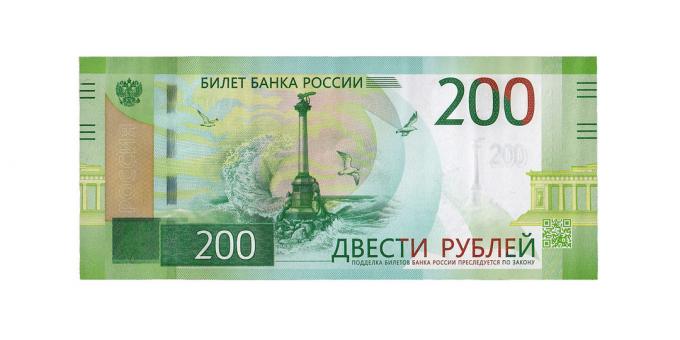 padirbtų pinigų: 200 rublių