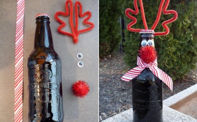 Kaip padaryti, kad dovana Naujųjų metų su savo rankas: Rudolph & Co.