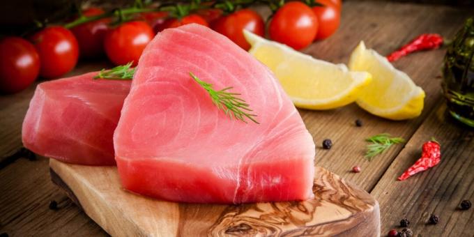 Maistas, kuriame yra jodo: tunas