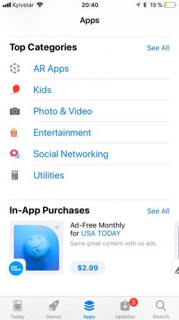 "App Store" ir "iOS" 11: Populiarus Kategorijos