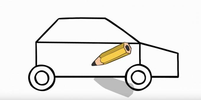 Kaip nupiešti policijos automobilį: nupieškite priekį