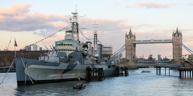 Londonas atrakcionai: Cruiser "Belfastas"