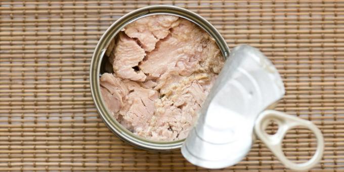 Kai produktai Vitaminas D: tuno konservų