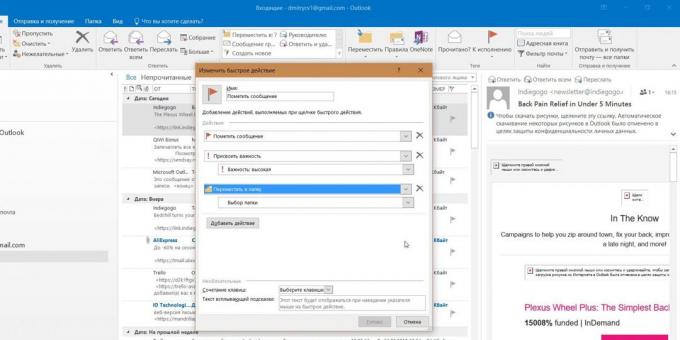 "Microsoft Outlook: Greitas veiksmų