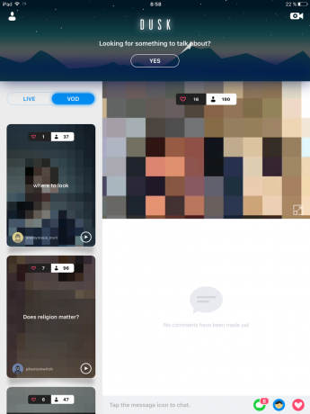 Dusk už "iOS" - anoniminė srautas su veido ir balso iškraipymas