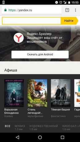 "Yandex" ": visi seansai kino 