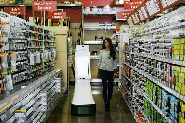 OSHbot robotas Lowe prekybos centrui