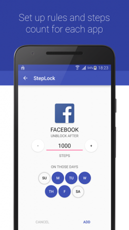 StepLock: norma žingsniai atrakinti "Facebook"