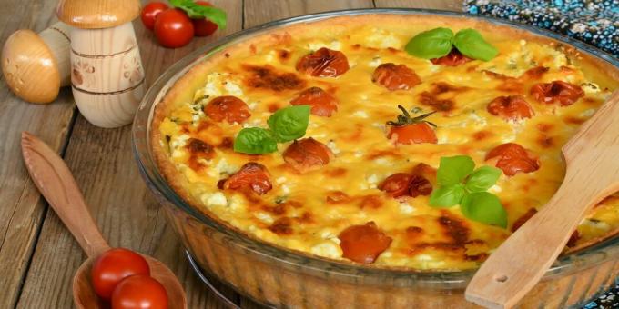 Pyragas su varške ir pomidorais: paprastas receptas