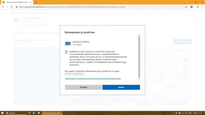 Nuotolinis užraktas kompiuteris su Windows 10: Spauskite "Next" mygtuką