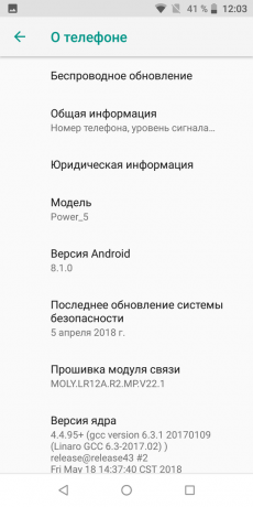 Ulefone Galia 5. androidas
