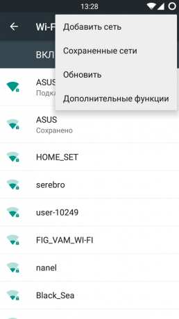 WiFi nustatymai