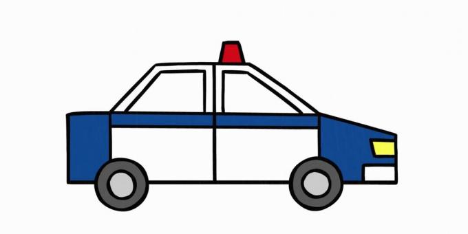 Kaip nupiešti policijos automobilį