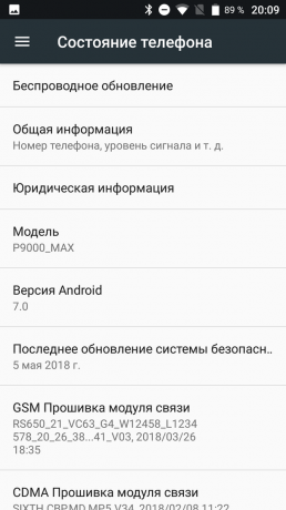 Saugomos smartfon Poptel P9000 Max: Sistemos versija