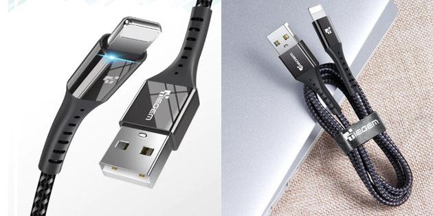Įkrovimo kabelis už iOS: TIEGEM USB