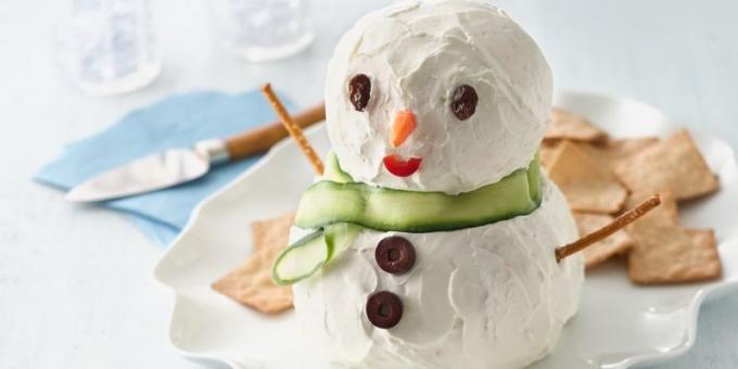 Kalėdų patiekalai: užkandis "Sūrio Snowman"