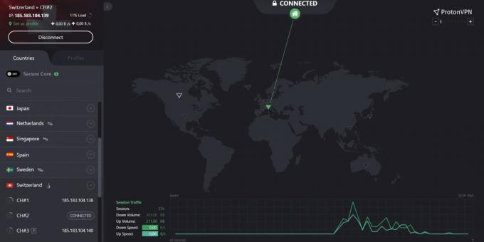 ProtonVPN: sąsaja