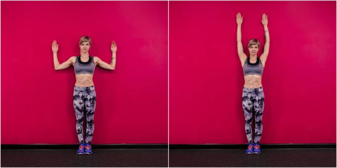 Kaip padidinti krūtinę mankšta: pakelkite rankas prie sienos