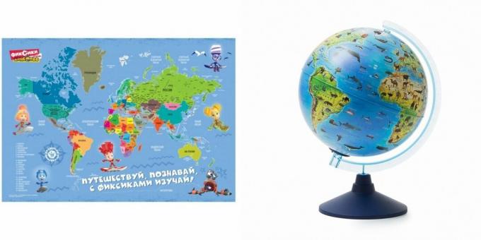 Dovanos berniukui 5 metams per jo gimtadienį: pasaulio žemėlapis ar gaublys