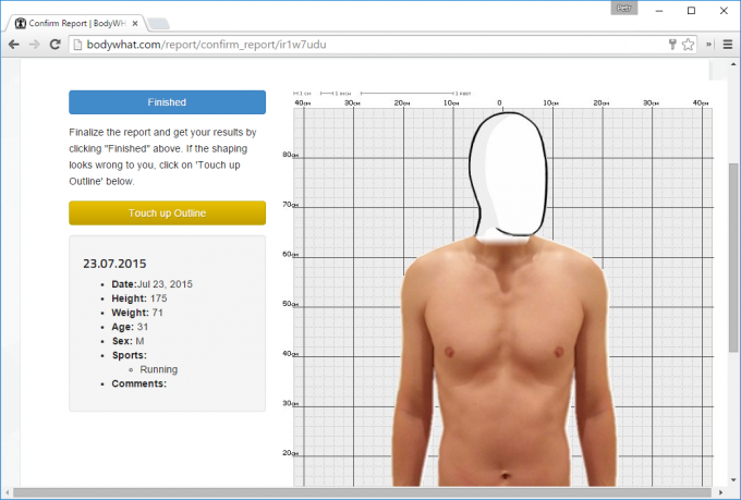 Virtualus kūno modelis ant BodyWHAT