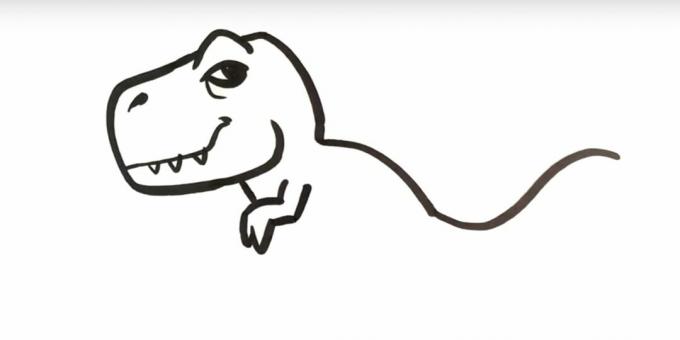 Kaip nupiešti dinozaurą: nupieškite leteną