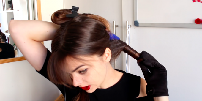 Šukuosenos su kirpčiukais: apvyniokite plaukus ant garbanojimo geležies