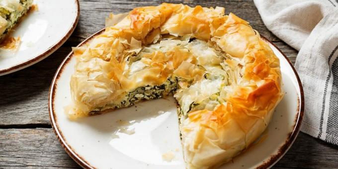 Spanakopita – graikiško sūrio ir špinatų pyragas