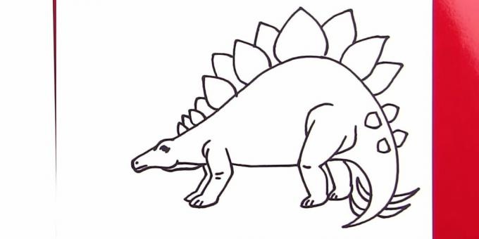 Kaip nupiešti Stegosaurus