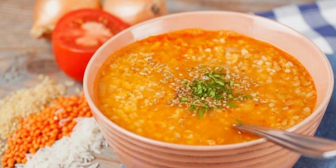 Ezogelin – turkiška sriuba su bulguru, ryžiais ir lęšiais