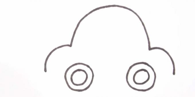 Kaip nupiešti automobilį: pavaizduokite ratus