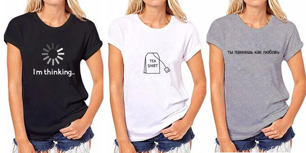 Moterų mados marškinėliai su AliExpress: T-shirt
