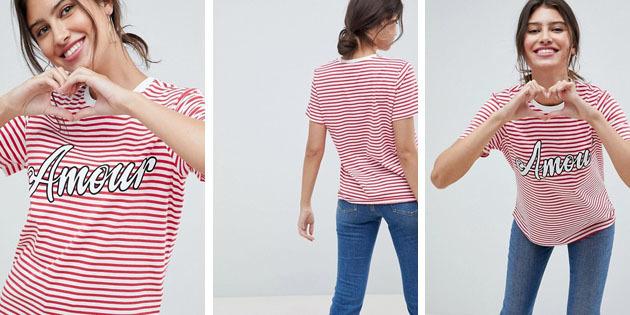 Moterų mados marškinėliai iš Europos parduotuvių: Marškinėliai ASOS DIZAINAS
