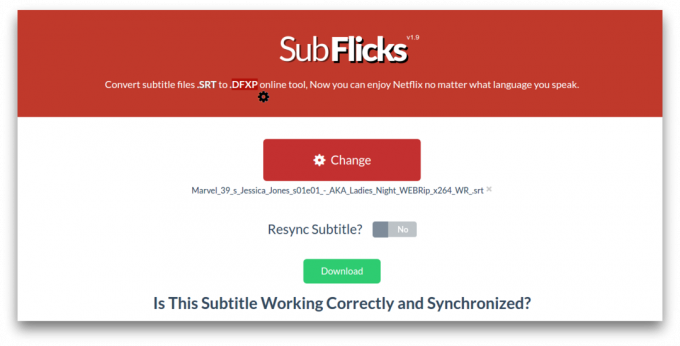 Norėdami konvertuoti subtitrus, galite naudotis svetaine SubFlicks