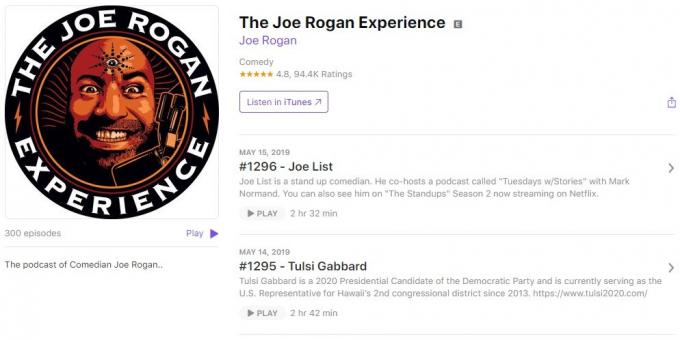 Įdomu Podcast: Joe Rogan Patirtis