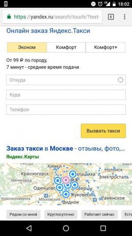 "Yandex" ": taksi