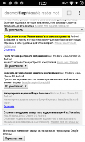 "Chrome" Android "skaitymas