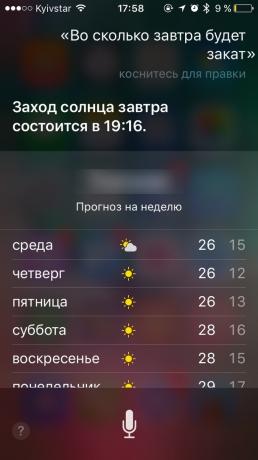 "Siri" komanda: saulėlydžio laikas