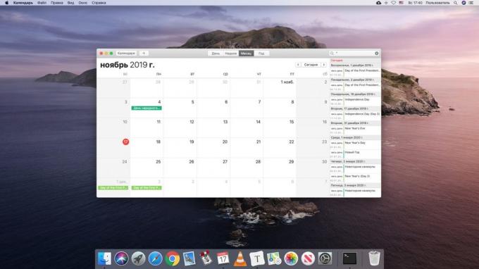 10 naudingų lustai embedded "Kalendorius» MacOS