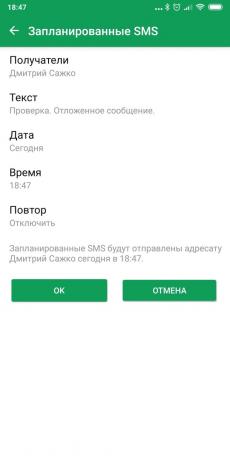 Planavimo SMS į "Android": chomp SMS