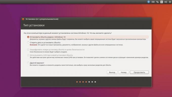 Įdiegti Ubuntu šalia dabartinės sistemos automatinis