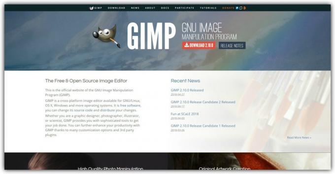 Nemokama rastras redaktorius: programa GIMP
