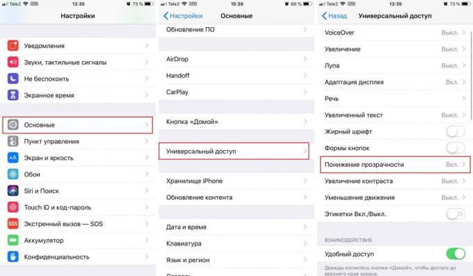 Kaip padaryti skaidrių aplankus ir dokas baras iOS 12